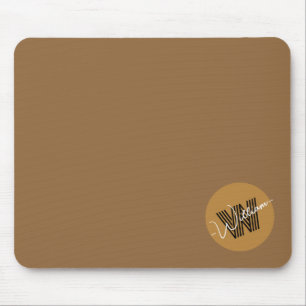 Elegant Stylish colours and text Monogram brown Mouse Mat