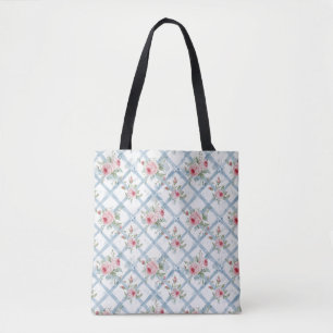 Elegant Stylish Cute Boho Pink Botanical Floral  Tote Bag