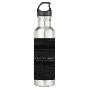 Elegant Stylish Dark Grey Wood Professional Art 710 Ml Water Bottle