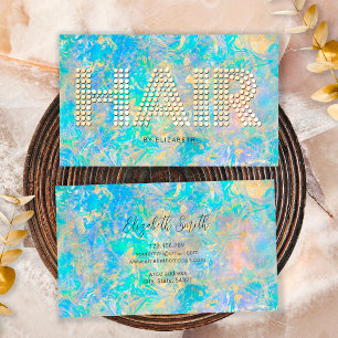 Elegant Stylish Diamonds Gold Opal Stone Business Card