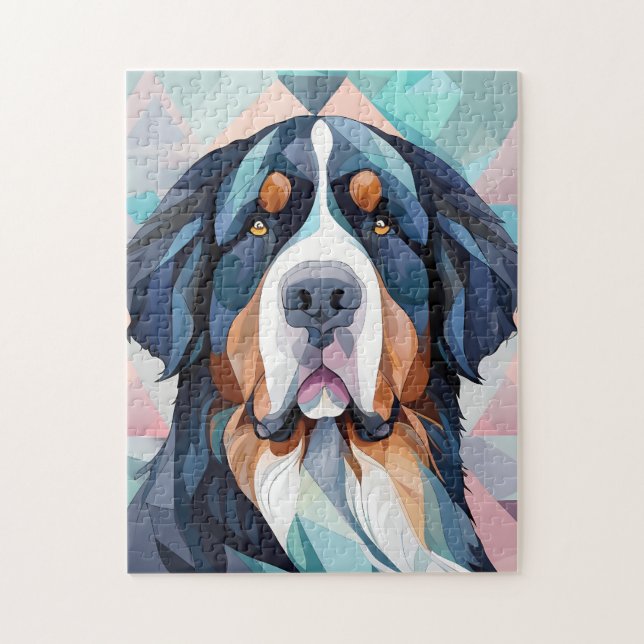 Elegant stylish dog bernese mountain jigsaw puzzle (Vertical)