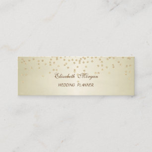 Elegant Stylish Faux Gold Foil Confetti- Diamonds Mini Business Card