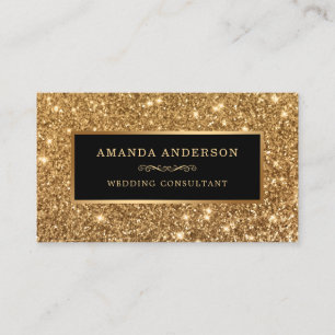 Elegant Stylish Faux Gold Glitter Business Card