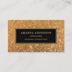 Elegant Stylish Faux Gold Glitter Business Card