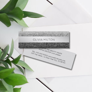 Elegant Stylish Faux Silver Stripe Event Planner Mini Business Card