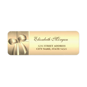 Elegant Stylish Festive Gold Bow Label