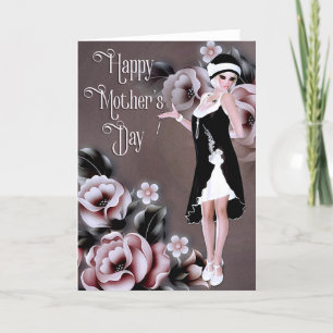 Elegant Stylish Flapper - Mother's Day Card