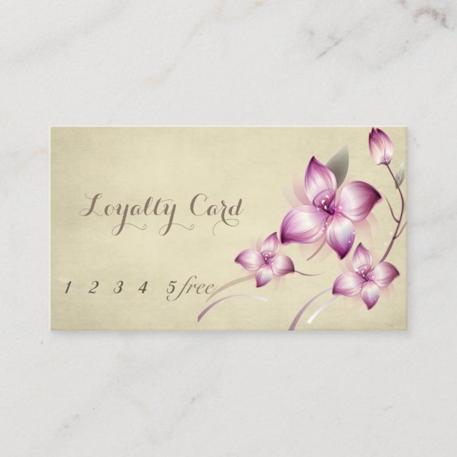 Elegant Stylish Floral  Loyalty Card (Front)