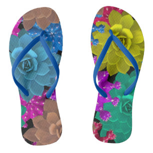 Elegant & Stylish Floral Watercolor Art Design Flip Flops
