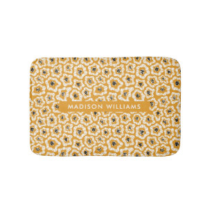 Elegant Stylish Flowers Minimalist Bath Mat