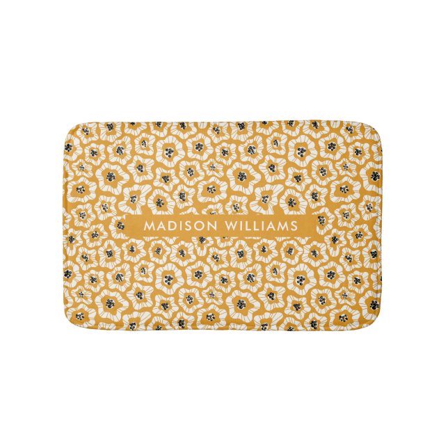  Elegant Stylish Flowers Minimalist  Bath Mat (Front)