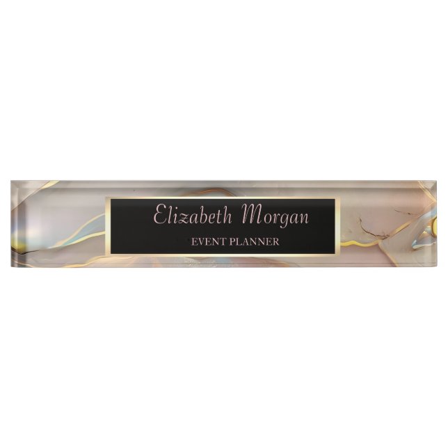 Elegant Stylish Frame Opal  Nameplate (Front)