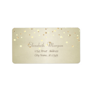 Elegant  Stylish ,Fux Gold Foil Confetti Label