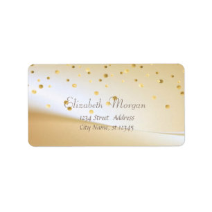Elegant  Stylish ,Fux Gold Foil Confetti Label