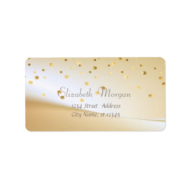 Elegant  Stylish ,Fux Gold Foil Confetti Label (Front)