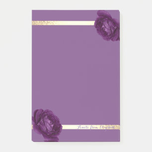 Elegant Stylish Girly Gold Stripes,Purple ,Roses Post-it Notes