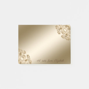 Elegant Stylish,Girly, Gold Swirls Post-it Notes