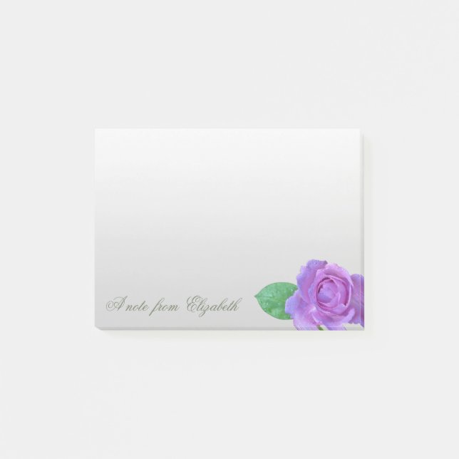 Elegant Stylish Girly ,Purple Rose Post-it Notes (Front)