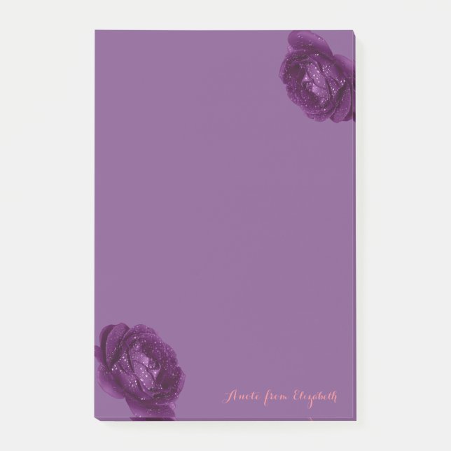 Elegant  Stylish Girly ,Purple ,Roses Post-it Notes (Front)