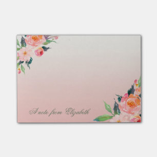 Elegant Stylish Girly , Watercolor Flowers Post-it Notes