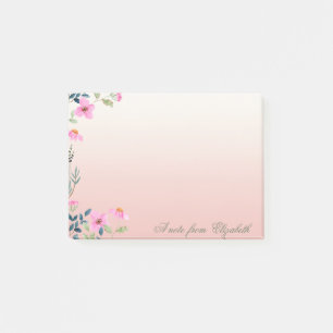 Elegant Stylish Girly , Watercolor Pink Flowers Post-it Notes