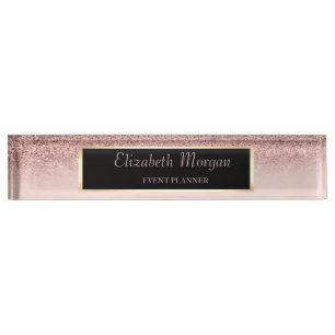 Elegant Stylish Glitter Bokeh Ombre , Frame Nameplate