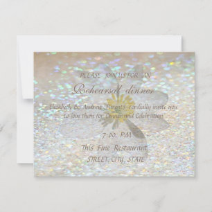 Elegant Stylish,Glittery Daisy Rehearsal Dinner Invitation