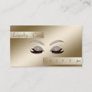 Elegant Stylish, Glittery Faux Lashes Loyalty Card
