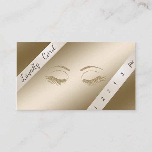 Elegant Stylish, Glittery Lashes Loyalty Card (Front)