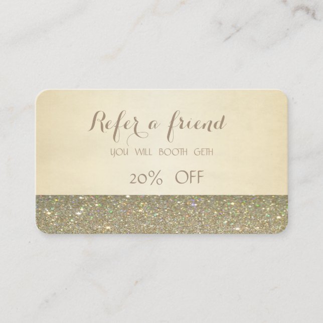 Elegant Stylish ,Glittery  Referral Card (Front)