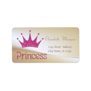 Elegant  Stylish Glittery Tiara Princess Label