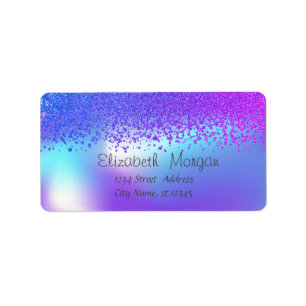 Elegant  Stylish Gold Diamonds Holographic Label