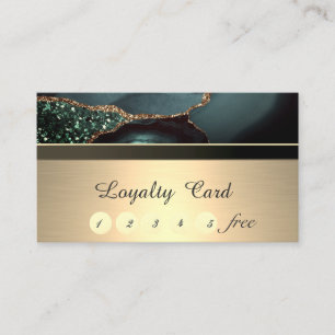 Elegant Stylish,Gold,Emerald Green Loyalty Card