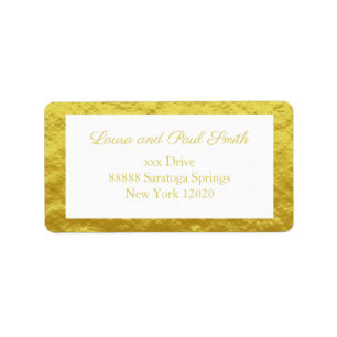 Elegant & Stylish Gold Foil Print Return Address Label