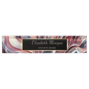 Elegant Stylish Gold Frame,Abstract Nameplate