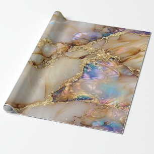 Elegant Stylish Gold Glitter Black Burgundy Marble Wrapping Paper