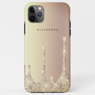Elegant stylish gold glitter drips iPhone 11 pro max case