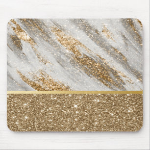 Elegant Stylish Gold Glitter Shiny Mouse Mat