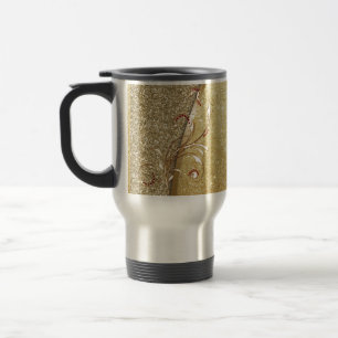 Elegant Stylish Gold Glitter Swirl -Personalised Travel Mug