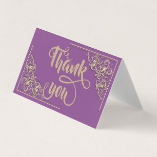 Elegant Stylish Gold Glittery Thank You Card