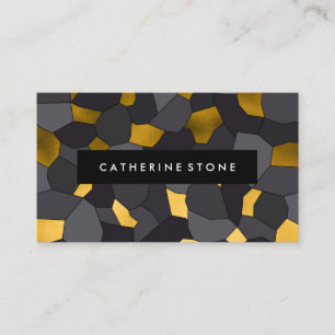 Elegant stylish gold grey and black mosaic business card