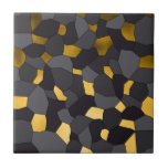 Elegant stylish gold grey and black mosaic tile<br><div class="desc">Modern combination of faux gold, black and grey.</div>