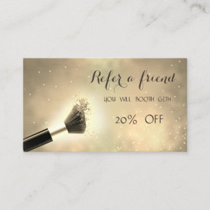 Elegant Stylish ,Gold, Makeup Brush Referral Card