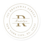 Elegant stylish gold minimalist return address 