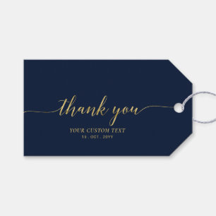 Elegant Stylish Gold Navy Party Favour Thank you Gift Tags