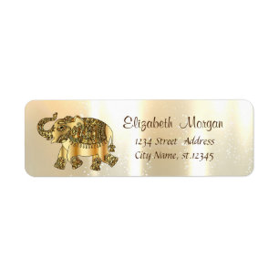 Elegant, Stylish  Gold, Paisley Elephant