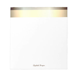 Elegant Stylish Gold, Stripes- Personalised Notepad