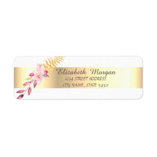 Elegant Stylish,Gold White ,Flower Address