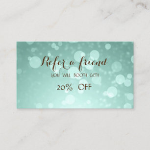 Elegant Stylish  Green Bokeh  Referral Card