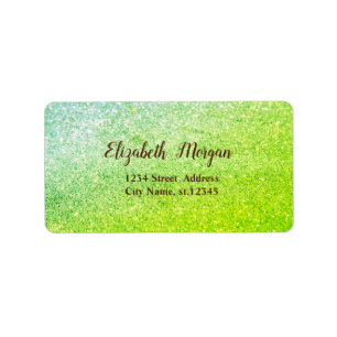 Elegant Stylish Green Glitter Label